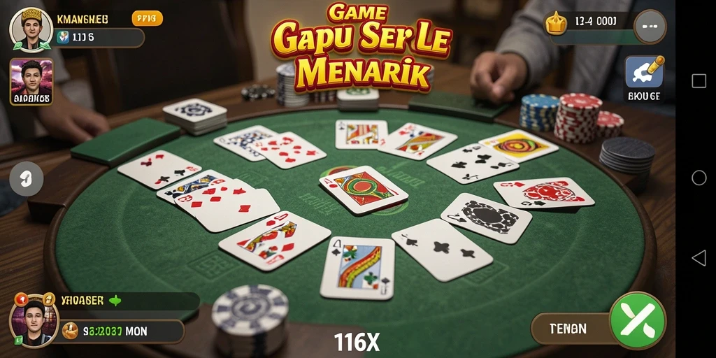 Gameplay seru di 116X dengan suasana Gaple yang kental.
