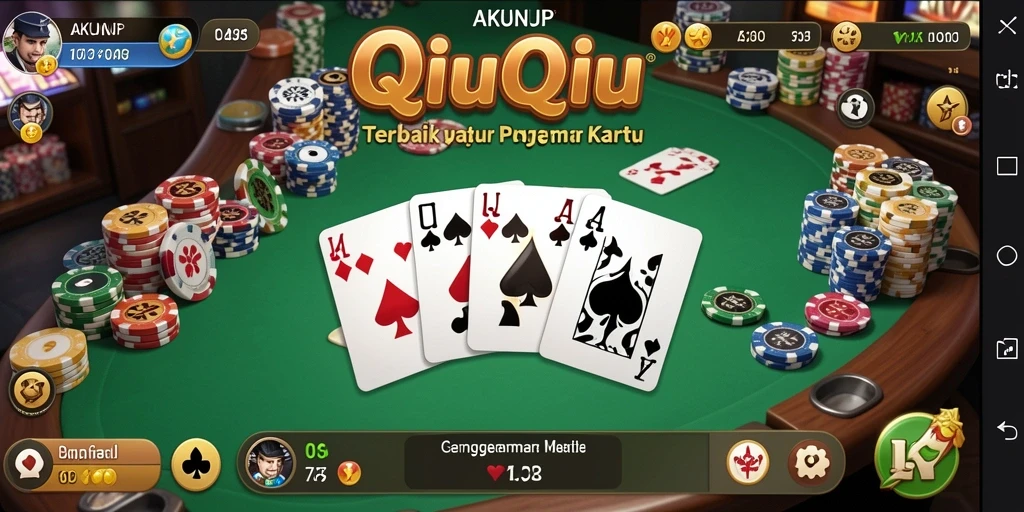 Gameplay menarik dalam AKUNJP yang menampilkan aksi QiuQiu