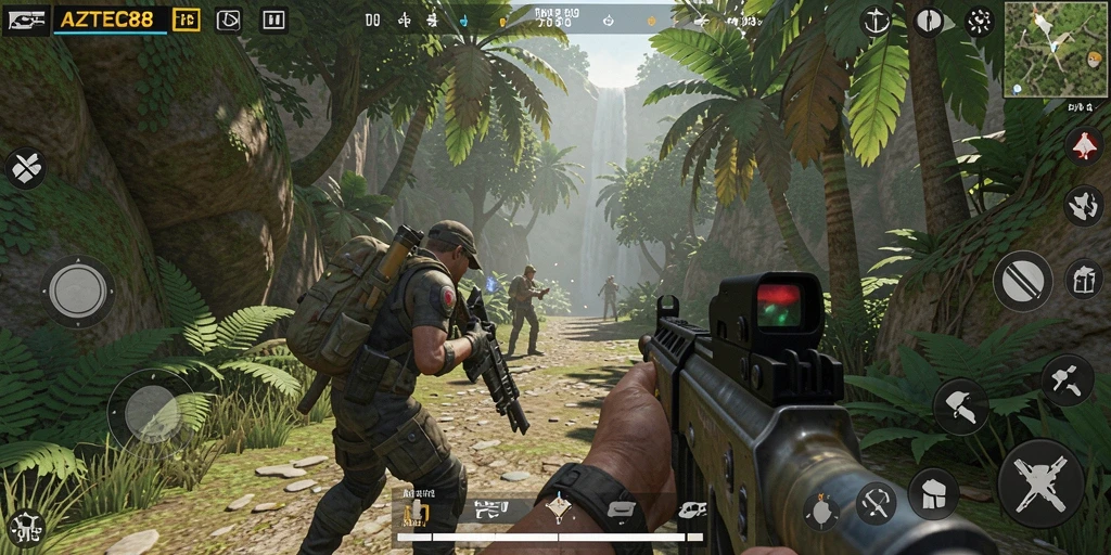 Tampilan gameplay seru dan mendebarkan di AZTEC88.