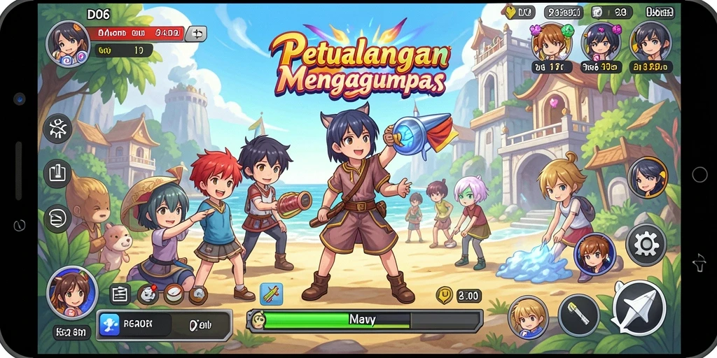 Tangkapan layar D06 menunjukkan momen aksi di dunia Anime.