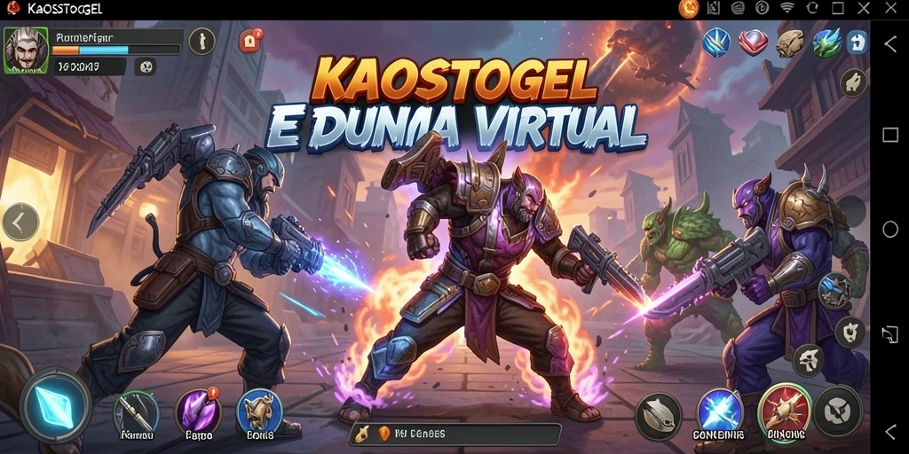 Screenshot gameplay KAOSTOGEL menampilkan aksi pertarungan yang menegangkan.