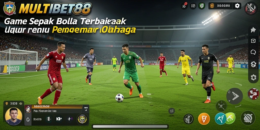 Screenshot gameplay MULTIBET88, menampilkan aksi sepak bola yang mendebarkan.