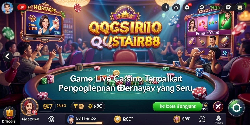 Tampilan utama gameplay Live Casino QQSTAR88 yang seru dan interaktif.