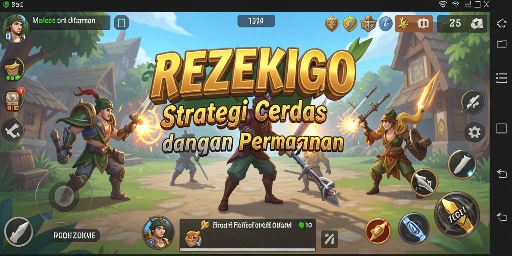 Tampilan gameplay menakjubkan dari REZEKIGO dengan aksi strategis.