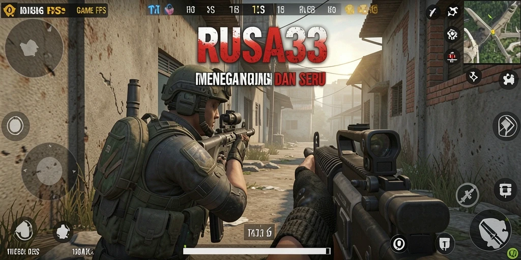 Screenshot gameplay RUSA33 yang menampilkan aksi tembak-menembak intens.