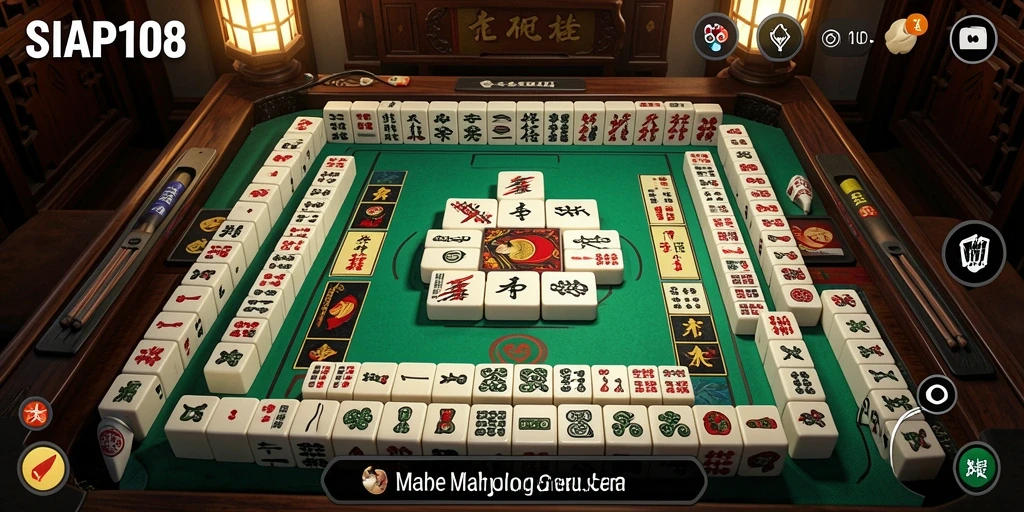 Tampilan gameplay SIAP108 dengan ubin Mahjong yang berwarna-warni.