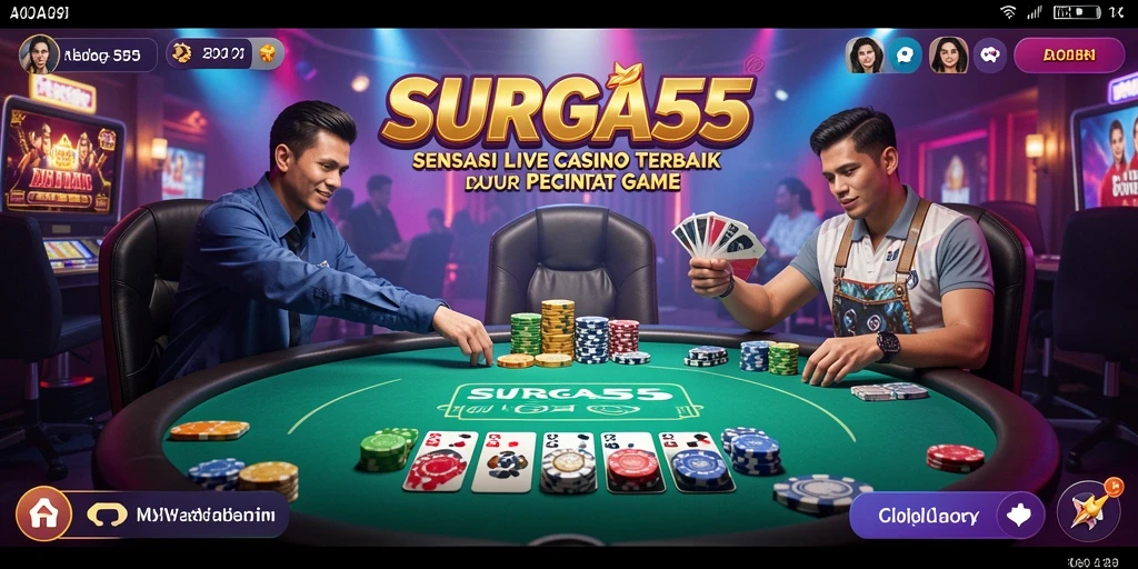 Tampilan menarik dari gameplay Live Casino SURGA55.