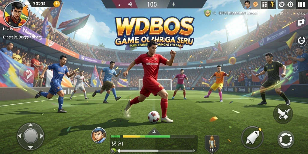 Tampilan gameplay seru WDBOS dengan aksi olahraga mendebarkan.