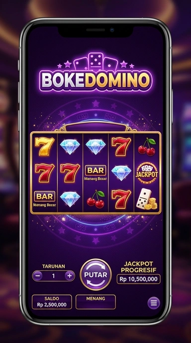 Tampilan utama aplikasi bokedomino dengan berbagai pilihan yang menarik.